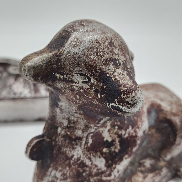 Cast aluminum Lamb Cake Mold Kitchen Display Piece Aged Patina Stamped - Picture 8 of 9